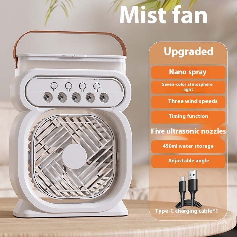 USB 3 In 1 Portable Air Cooler with Led Lights,3 speed and humidifier - Image 3