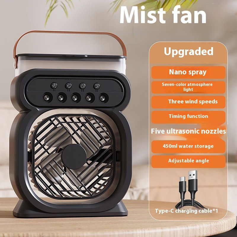 USB 3 In 1 Portable Air Cooler with Led Lights,3 speed and humidifier - Image 5