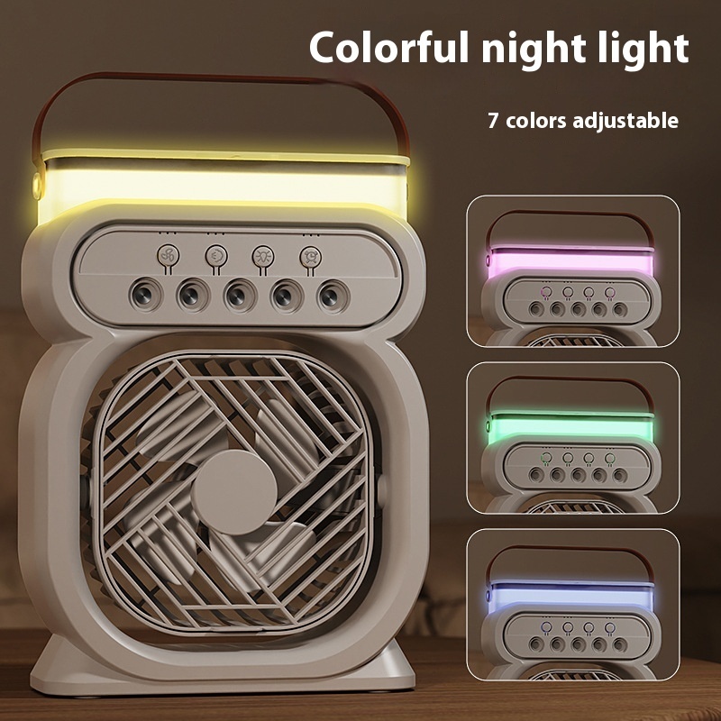 USB 3 In 1 Portable Air Cooler with Led Lights,3 speed and humidifier - Image 2