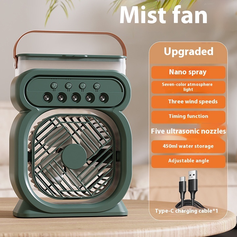 USB 3 In 1 Portable Air Cooler with Led Lights,3 speed and humidifier - Image 8